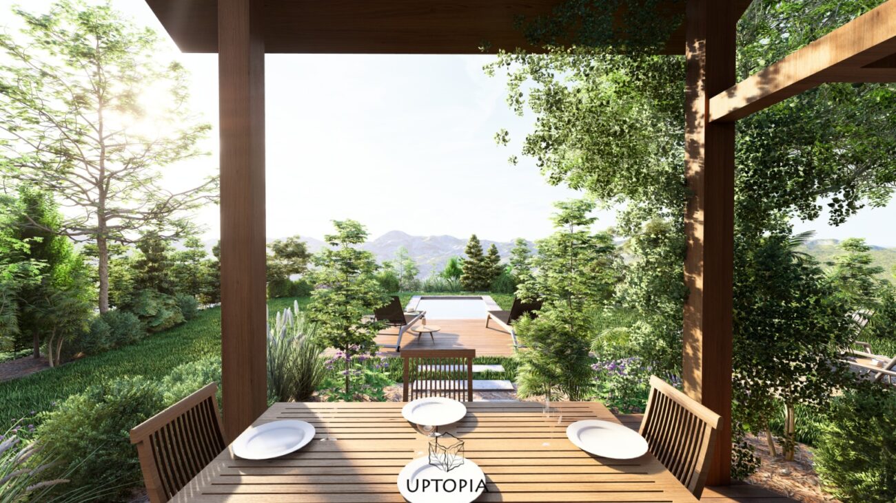 Montagne et jardins suspendus - vue terrasse
