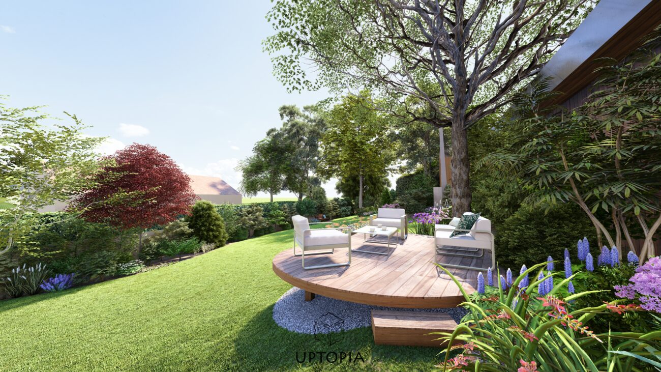 Structure en éveil - vue terrasse et jardin