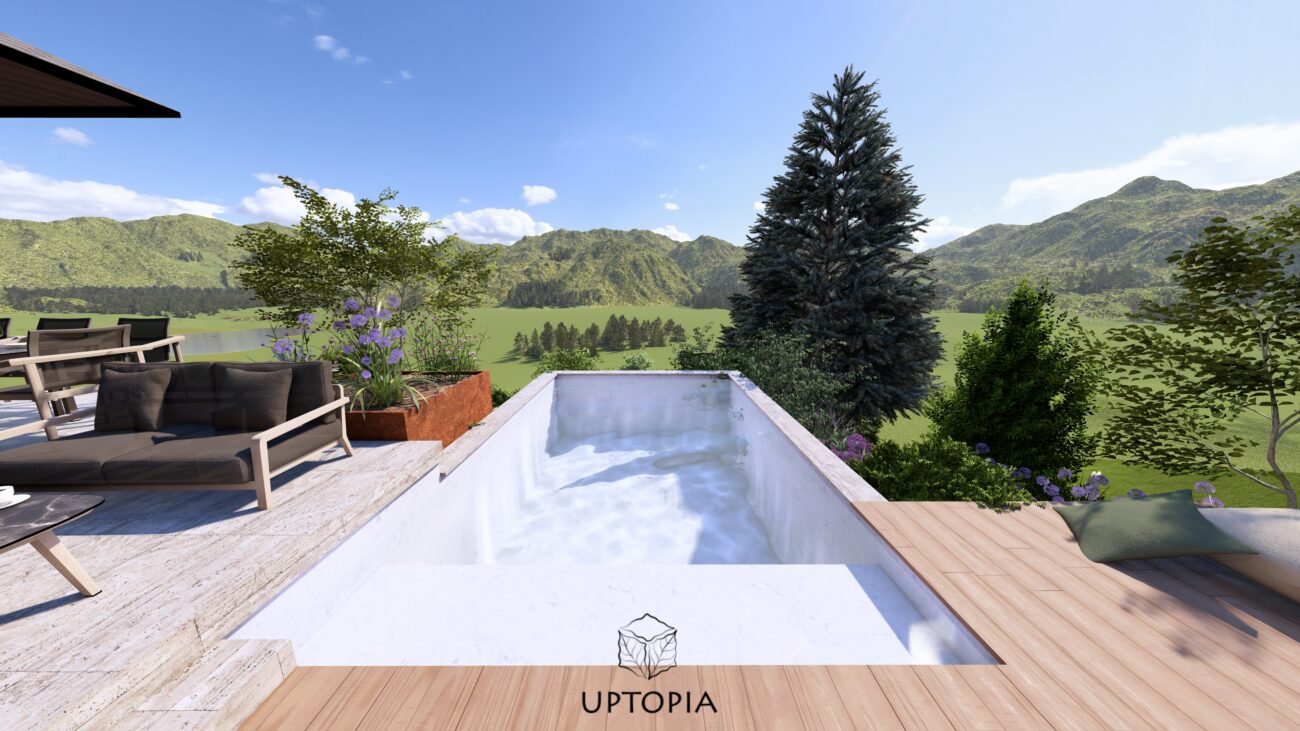 Havre d'altitude - vue piscine